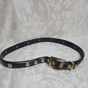 Tarox Black And Gold Embellished Leather Women's Belt